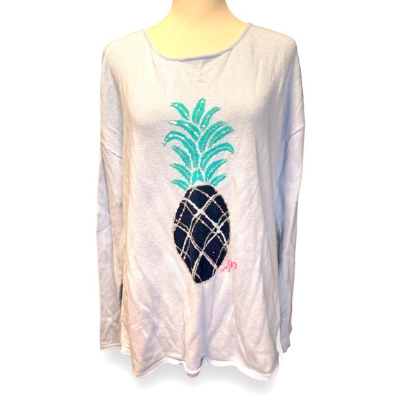 Lilly Pulitzer Roselle pineapple sequins sweater size medium - Picture 2 of 7